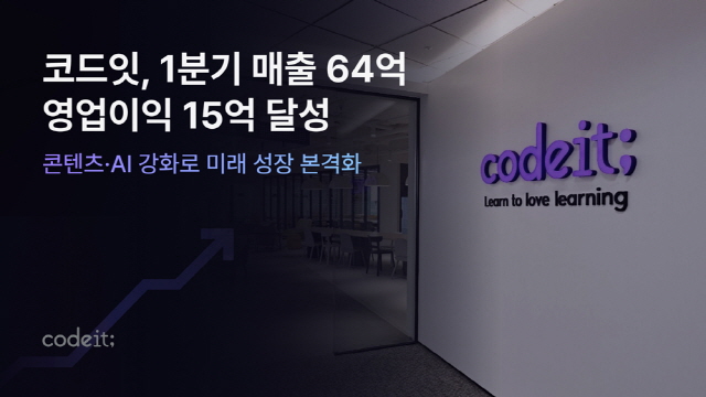 코드잇, 1분기 매출 64억·영업이익 15억… “콘텐츠·AI 강화로 미래 성장 본격화”